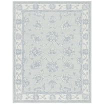 SAFAVIEH Micro-Loop Larry Oriental Area Rug, Light Blue/Ivory, 9' x 12'