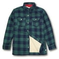 thumbnail image 2 of Tommy Bahama Boy’s Cozy Sherpa Lined Plaid Flannel Button Down Shirt Jacket (Blue, XS), 2 of 4