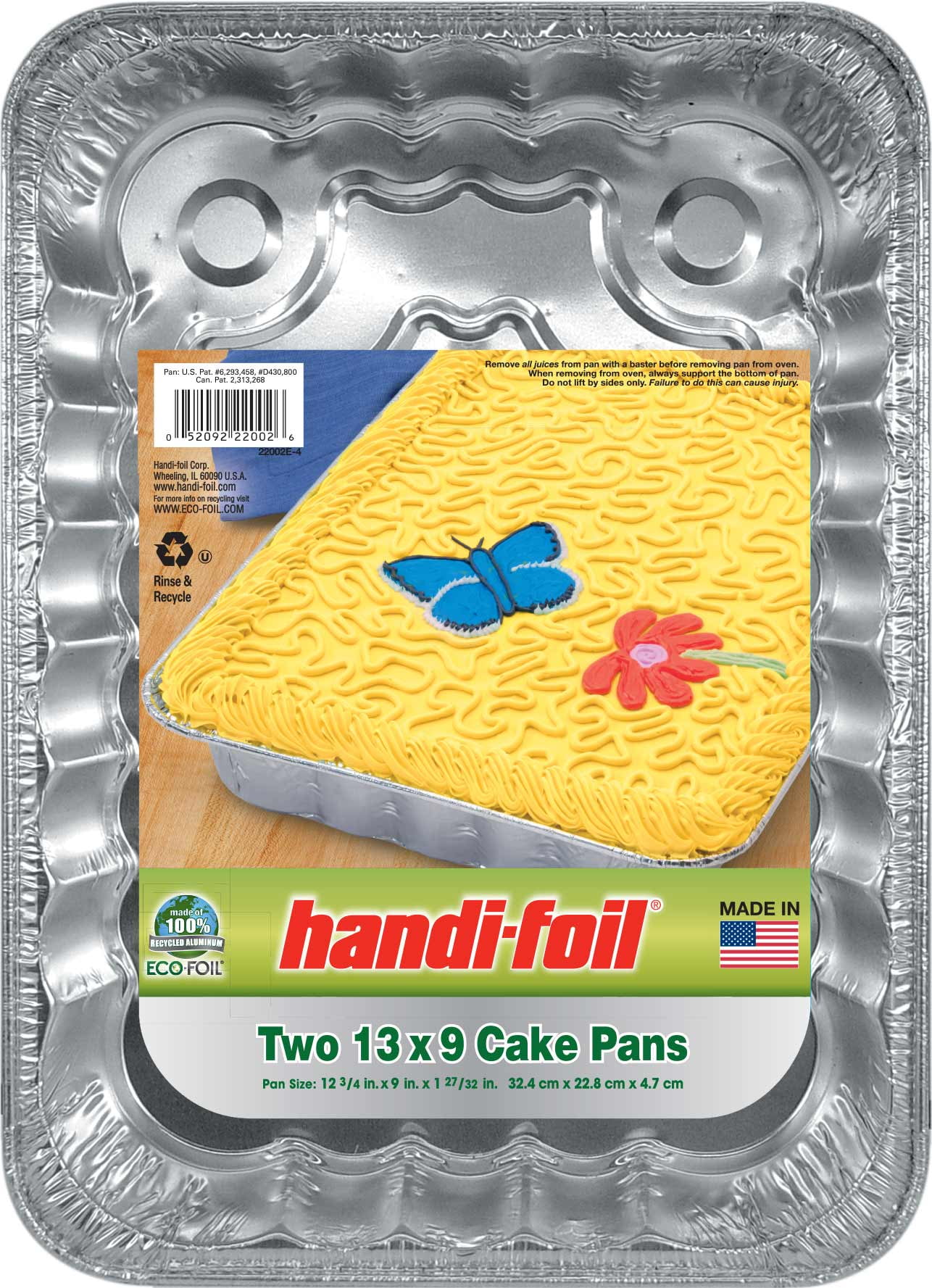 HandiFoil EcoFoil 9" x 13" Cake Pans, 2 Count