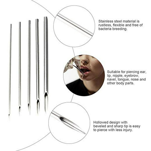 100pcs Piercing Needles Sterile Disposable Body Piercing Needles For Ear Nose Navel Nipple Walmart