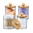 thumbnail image 4 of Glass Container With Lid Cotton Swab Makeup Remover Box Table Decoration & Accessories Acrylic Home and Decoration Bamboo Cover, 4 of 9