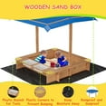 thumbnail image 4 of Wooden Sandbox with Adjustable Canopy, Outdoor Sand Box with 2 Storage Boxes & Bottom Liner for Ages 3-8, Spacious Kids Sand Pit for Backyard, Beach, Patio, 4 of 9