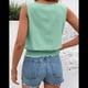 thumbnail image 5 of Tops Cortos de Cuello Redondo para Mujer, Lindos Tops de Verano Sin Mangas con Fruncido Verde L, 5 of 9