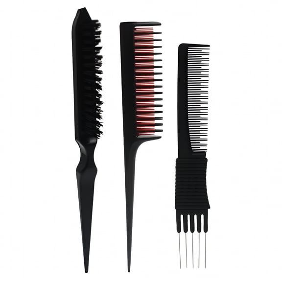ACDANC 3Pcs Multi-style Comb Studio Special Pick Comb Black Hair Comb for Salon