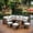 Brown with Off-White Cushions, variant on Hearth & Harbor 7 Piece Outdoor Furniture Set, Wicker Outdoor Sectional Dining Set with 10 Seats and Patio Table, Gray with Gray Cushions