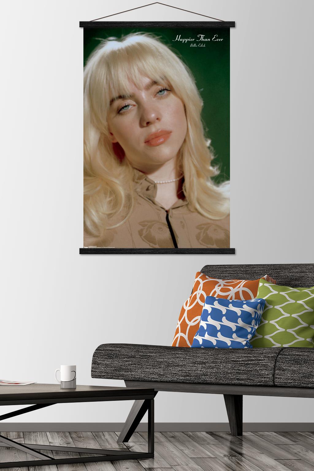 Billie Eilish - Headshot Wall Poster with Magnetic Frame, 22.375" x 34"