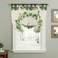 thumbnail image 2 of Spring Eucalyptus Leaves Balloon Curtains for Windows, Bedroom Curtains 54 Inch Length, Farmhouse Botanical Burlap Paid Tie Up Curtains Panels Thermal Insulated Bathroom Curtains Window 42"x54", 2 of 8