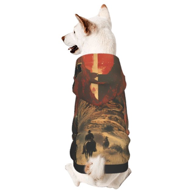 Balery 1860s Style American Cowboy Sudadera con Capucha para Perros Pequeños – Ropa para Mascotas, Disfraz para Perros y Gatos, Ideal para Fiestas y Cosplay-XX-Large