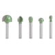 thumbnail image 1 of 5Pcs 6Mm Shank Ball Nose Router Bits Set End Mill Round Cove Box Solid Carbide CNC Radius Core Milli, 1 of 5