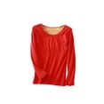 thumbnail image 1 of Minnieouse Ropa interior térmica para mujer, calentador de terciopelo cálido para invierno, ropa de Base suave, camisetas básicas de manga larga con Prendas para la parte del cuerpo Rojo Minnieouse AP013019-01, 1 of 6