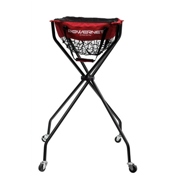 PowerNet Baseball Softball Tennis Ball Caddy, 36" Portable Practice Caddy with Wheels Holds up to 100 Tennis Balls, Baseball Holder (Wheeled Caddy)