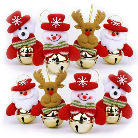 - Christmas Bells Decorations for Home, 8 Pcs set Christmas Tree Ornaments, snowman/old man/bear/elk