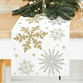 thumbnail image 2 of Christmas Table Runner White Gold Snowflake Table Runner Seasonal Winter Christmas Xmas Holiday Decorations for Indoor Outdoor Kitchen Dining Living Room 13 x 90 Inch, 2 of 7