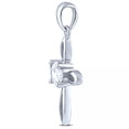 thumbnail image 2 of MDR Trading SS-PRZ129 15 mm Silver Cross with White Cubic Zirconia Centre Pendant, 2 of 2