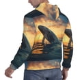thumbnail image 6 of Wukai Sunset Ocean Whale Print Men Hoodies Fleece Sweatshirts Long Sleeve Sweaters Pullover Fall Outfits Winter Clothes-4X-Large, 6 of 7