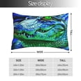 thumbnail image 2 of Goofa Colorful Stained Glass Crocodile Print Plush Throw Pillow Case, Soft Velvet with Hidden Zipper, Decorative Cushion Cover for Sofa, Bed, Car, and Home Décor-14"x20", 2 of 6
