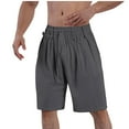 thumbnail image 2 of Hurxie Deals Mens Shorts Clearance Cotton Linen Shorts Men Shorts Clearance Under $10 Dark Gray,XXL, 2 of 7