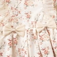 thumbnail image 5 of ITSAME Girls Dress, Waist-Cinching Ruffled Sleeveless Cute Bow Summer Casual Fashion Printed Dress Pink 6-7T, 5 of 7