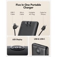 thumbnail image 2 of Portable Charger Built-in Cables and AC Wall Plug, USB C Power Bank 10000mAh, 2023 Upgraded Version VRURC Phone Charger Compact Lightweight External Battery Pack for Smart Phones, Tablets-Pure Black, 2 of 5