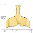 thumbnail image 2 of 23.6mm 10k Solid Yellow Gold 3-d Polished Whale Tail Charm Pendant Necklace for Women - 2.6 Grams, 2 of 2