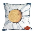thumbnail image 4 of Jordan Manufacturing 18" x 18" Multicolor Ladybug Daisy Floral Square Reversible Decorative Throw Pillow with Welt Accent, 4 of 5