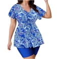 thumbnail image 6 of Ailaofu Women's Tankini Swimsuits Two Piece Tummy Control Bathing Suit Modest Swim Top with Shorts Plus Size Swimwear, 6 of 7