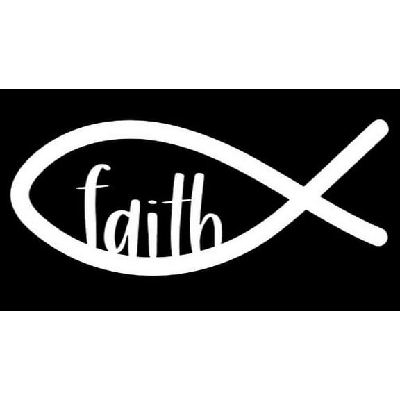 Faith Inside Fish - Car Window - Premium Vinyl Decal/Sticker