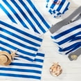 thumbnail image 5 of (4 pack) Mainstays Blue & White Cabana Stripe Beach Towel, 28" x 58", 5 of 7