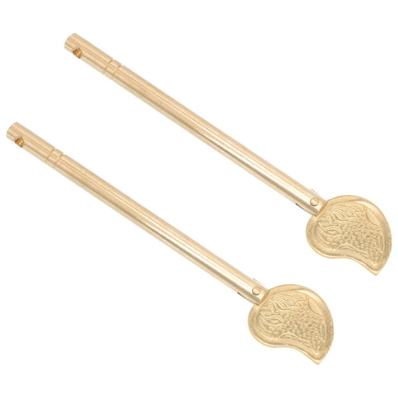 2Pcs Creative Leaf Shape Straight Lock Bolt Chinese Furniture Locking Pin