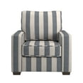thumbnail image 3 of Weston Home Svolvar Modern Fabric Upholstered Square Arm Chair, Blue/White Strip Pattern Fabric, 3 of 7