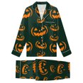 thumbnail image 2 of mgoYE Halloween Family Matching Pajamas Set Button Down Pumpkin Print, 2 of 9