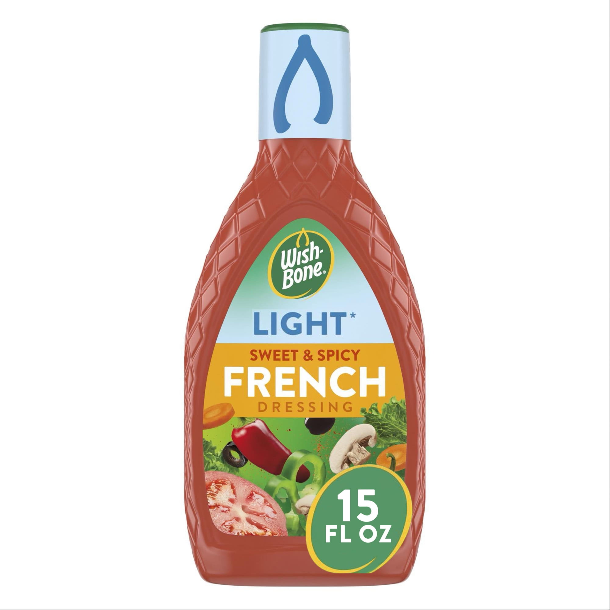 (6 pack) Wish-Bone Light Sweet & Spicy French Salad Dressing, 15 fl oz