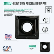 Range Kleen P401 Style J Square Black Porcelain Gas Drip Pan