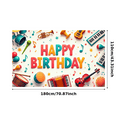 thumbnail image 5 of Colorful Musical Birthday Banner Decorative Instruments Happy Birthday Sign for Birthday Party Celebration Event Indoor Decoration, 5 of 7