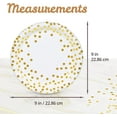 thumbnail image 4 of MATICAN 100-Pack Disposable White & Gold Party Plates, 9-Inch with Foil Polka Dots, 4 of 7