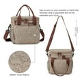 thumbnail image 6 of Insulated Lunch Bag Lunch Box Expandable Double Deck Cooler Bag Leakproof Side Tissue Pocket, Adjustable Shoulder Strap for Picnic Camping Hiking School Work, Khaki, 6 of 7
