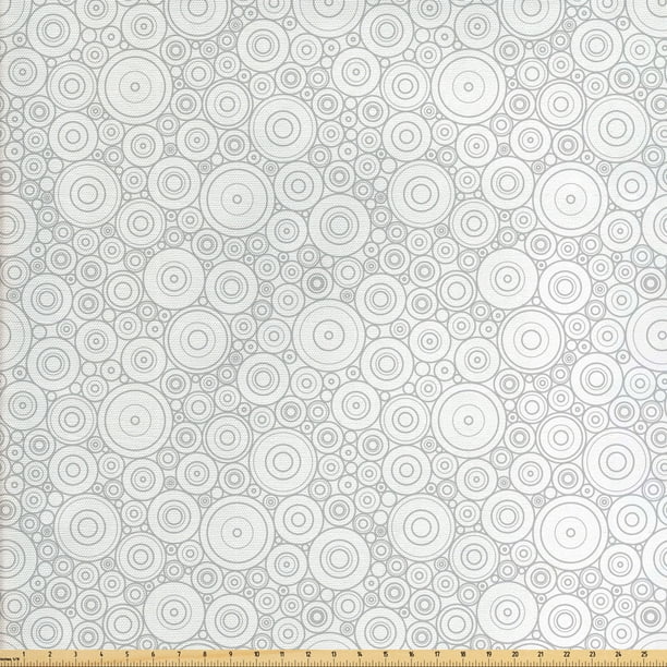 Geometric Fabric by The Yard, Geometric Retro Styled Grey ...