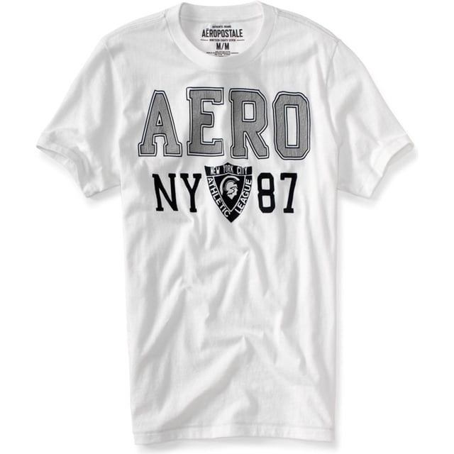 Aeropostale Varsity Athletic Deptment - Camiseta gráfica para hombre, color blanco, grande