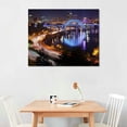 thumbnail image 2 of Chilfamy  Knoxville Tennessee River Bridge At Night Canvas Poster Holiday Gift Picture Modern Aesthetics Mural Wall Art Decoration (framed,20x16 Inch), 2 of 3