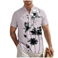 thumbnail image 2 of DayScoop Mens Fashion T-Shirts Casual T Shirt Summer Printed Loose Button Short Sleeve V-Neck Tops Tees Plus Size, 2 of 5