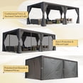 thumbnail image 4 of MELLCOM Louvered Pergola 12x24, Aluminum With Adjustable Roof, Outdoor With Waterproof Curtains and Nets, Dark Grey, 4 of 7