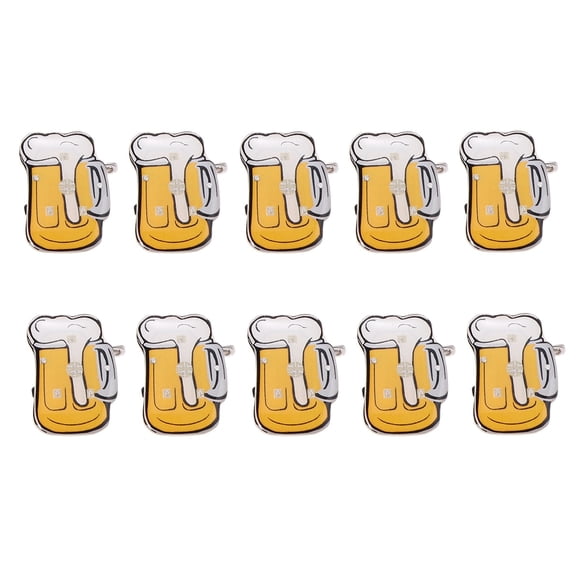 BRIGHTFUFU 10 piezas Popular taza de cerveza de dibujos animados parpadeante LED iluminado insignia broche pines fiesta KTV Bar favores