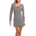 thumbnail image 1 of Vestido corto ajustado de fiesta de cóctel con escote en V y manga larga sexy para mujer, vestido de fiesta de otoño e invierno de manga larga, vestido corto ajustado de fiesta para club, 1 of 4