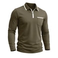 thumbnail image 4 of Yaoyar Men's Long Sleeve Shirt-Zip Front Casual Golf Style Classic Collar Chest Pocket for Weekend Wear​​, 4 of 6