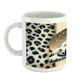 thumbnail image 2 of Ambesonne Wild Mountains Ceramic Coffee Mug, Boho Night Leopard, 11 oz, Sepia Dark Blue Grey, 2 of 4