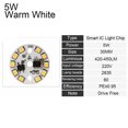 thumbnail image 1 of 1Pc Round AC220V 15W 12W 9W 7W 6W 5W 3W Smart IC Driver Light Plate Bulb Lamp Bean 2835 SMD LED Chip WARM WHITE 5W, 1 of 1