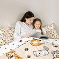 thumbnail image 4 of Feelyou Kawaii Cat Animal Twin Bedding Sets 7-Piece, Boy Girl Bedding Comforter Set, 4 of 8