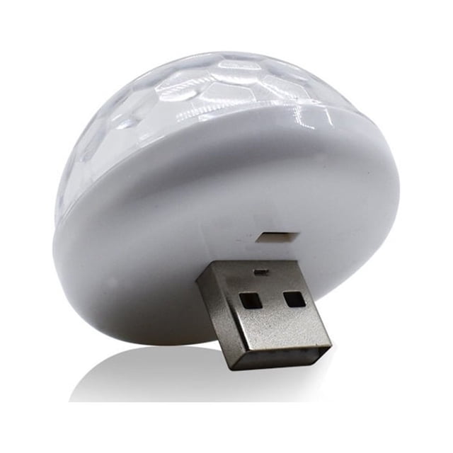 Mini bola de cristal portátil USB, luz LED con efecto colorido, control de sonido, lámpara de escenario, decoración para fiestas en el hogar