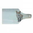 thumbnail image 1 of Fox Cutting Board, Red Fox in Rural Environment Field Covered with Snow Stormy Freezing Weather Image, Tempered Glass Cutting and Serving Board, Wine Bottle Shape, Brown White, by Ambesonne, 1 of 1