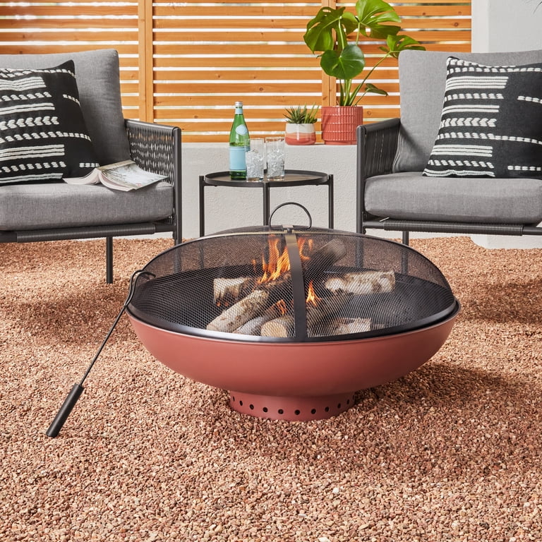 Mainstays 32-Inch Round Wood Fire Pit With Cover photo 3